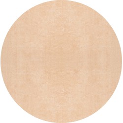 Tapijtenloods Samba Soft Fluffy Vloerkleed Laagpolig Donker Beige- 150 CM ROND