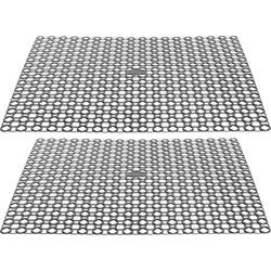 Whitefurze Gootsteenmat - 2x - grijs - kunststof - 35x35 - afdruipmat - Afdruiprekken