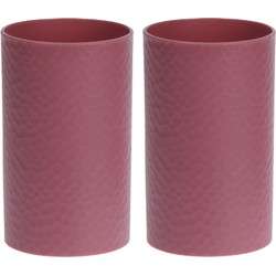 2x Plastic badkamer bekers 11 cm - Badkameraccessoireset