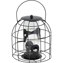 1x Vogel voederkooi geschikt voor zaadjes voor in de tuin kleine vogels 18 cm - Vogel voedersilo
