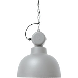 HKliving hanglamp M "Factory", mat licht grijs Ø 40 cm, industriële lamp, metaal, 40x45 cm