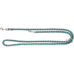 TRIXIE HONDENRIEM CAVO VERSTELBAAR AQUA / GRAFIET GRIJS 200X1,2 CM