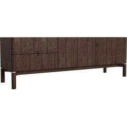 Tv-Meubel Donkerbruin Eikenhout - 160x46x55cm - Arun