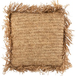 J-line - Kussen Vierkant Raffia Naturel Small - 45x45x15cm