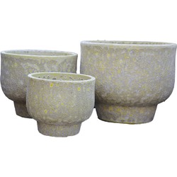 PTMD Sanish Yellow Glazed Ceramic Pot Rough On Foot SV3