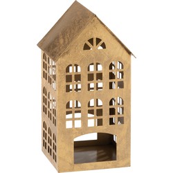 J-line - Kaarshouder Huis Kappa Ijzer Goud - 17.5x17x32.5cm