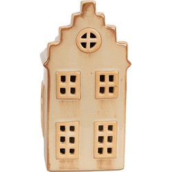 Clayre & Eef Decoratie Huis met LED 8x7x16 cm Beige Porselein