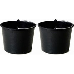 Pakket van 3x stuks 20 liter emmers / bouwemmers met literscale - Emmers