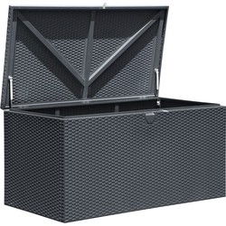 Lifetime® Kunststof Kussenbox staal 509 Ltr - 132x70x67cm - Antraciet