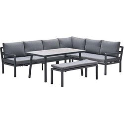 Corsica lounge-diningset - 4-dlg - rechts - carbon black - mystic grey