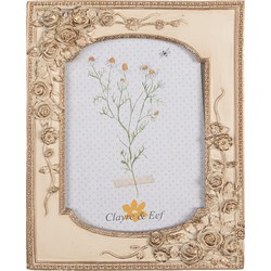 Clayre & Eef Fotolijst  13x18 cm Beige Goudkleurig Kunststof Glas Rechthoek Fotokader