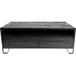 Clayre & Eef Coffee Table 120*60*45 cm Zwart Hout / Ijzer