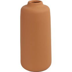 Countryfield bloemenvaas - rood terracotta - D13 x H28 cm - smalle opening - Vazen