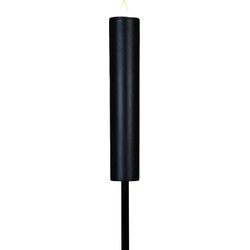 Anna Collection solar tuinfakkel - zwart - op steker - H76 cm - Fakkels