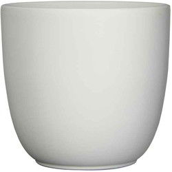 Mica Decorations Tusca Ronde Bloempot - H28 x Ø31 cm - Keramiek - Wit