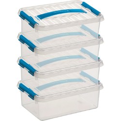 5x Kunststof stapelbare opbergbak 4 liter 30 x 20 x 10 cm - Opbergbox