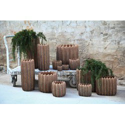 PTMD Bloempot Brigett - 24x24x55 cm - Cement - Koper