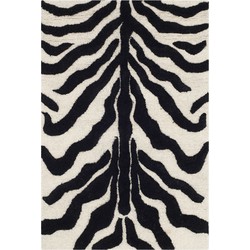 Safavieh Zebra Indoor Handgetuft Vloerkleed, Cambridge Collectie, CAM709, in Ivoor & Zwart, 91 X 152 cm
