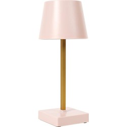 Led Diner tafellamp Roze/Goud – Touch bediening – (Werkt op batterijen)