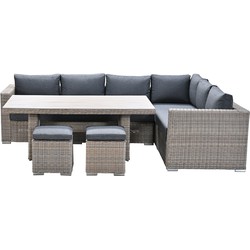 Garden Impressions Tennessee lounge dining set rechts 5-delig vintage willow - texfiber
