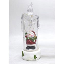 LED kaars met 4 leds - zwaaiende kerstpop - 19 x 6 cm