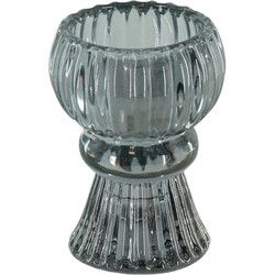 Candle/Tealightholder - Glass - Smokey - 6x8cm