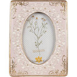 Clayre & Eef Fotolijst 10x15 cm Roze Kunststof Glas Fotokader