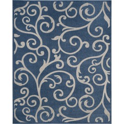 Safavieh Traditonal Indoor Geweven Vloerkleed, Cottage Collectie, COT927, in Blauw & Creme, 244 X 340 cm