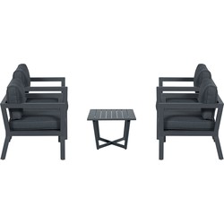 Garden Impressions San Luis loungeset 5-delig - donker grijs