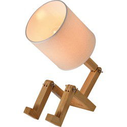 QUVIO Tafellamp hout en stof mannetje - QUV5117L - White
