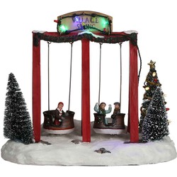 Luville Village Swing Kerstdecoratie - 21,5x15,5x18,5 cm - Op batterij