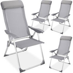 Tuinstoelen aluminium stoel met hoge rug , Set van 4 stuks