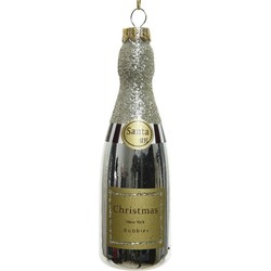 Decoris Kersthanger - champagne fles - 12 cm - kerstversiering - Kersthangers