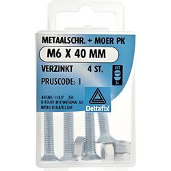 M.schroef moer pk m6x40mm 4st