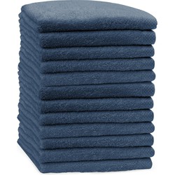 Eleganzzz Handdoek 100% Katoen 50x100cm - ocean blue - Set van 12