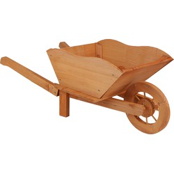 Urban Living Plantenbak/bloembak - kruiwagen - hout - 73x31x28cm - decoratie - Plantenbakken