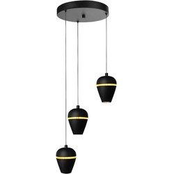 Highlight - Kobe - Hanglamp - LED - 30 x 30  x 150cm - Zwart