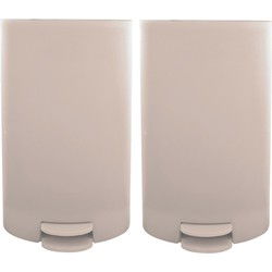 MSV kleine pedaalemmer - 2x - kunststof - 3L - 15 x 27 cm - Badkamer/toilet - Pedaalemmers