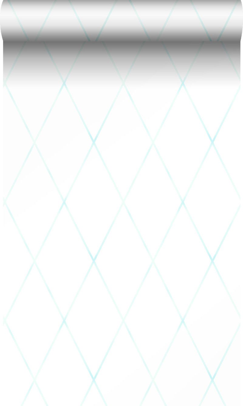 Origin Wallcoverings behang wieberruit-motief mat wit en mintgroen - 53 cm x 10,05 m - 347494 - 