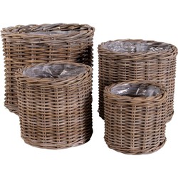 Bogor Baskets - 4 round baskets in kubu with plastic inside