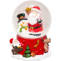 Feeric Christmas sneeuwbol/snowglobe - rood - 10,5 cm - beeldje - Sneeuwbollen