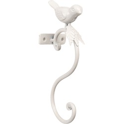 Clayre & Eef Wandhaak Vogel 4x7x19 cm Wit Ijzer Kapstok