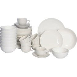 Luzzo® Cardiff Serviesset 8 persoons - 48 delig servies - Wit Porselein