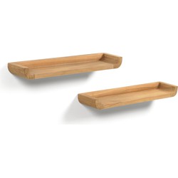 Kave Home - Shamel set van 2 massief teakhouten planken 50 x 5 cm