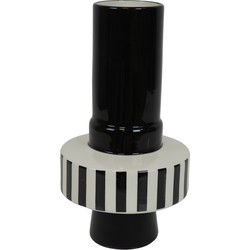 Vase - Stripe - Ceramics - Black/White -14x14x26 cm