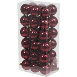 Othmar decorations Kerstballen - 36x st - bordeaux rood - D6 cm - kunststof - Kerstbal