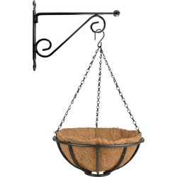 Hanging basket 30 cm met muurhaak - metaal - complete hangmand set - Plantenbakken