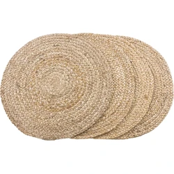 Krumble Ronde placemats – Set van 4 – Jute – Rond - ø38 cm - Naturel