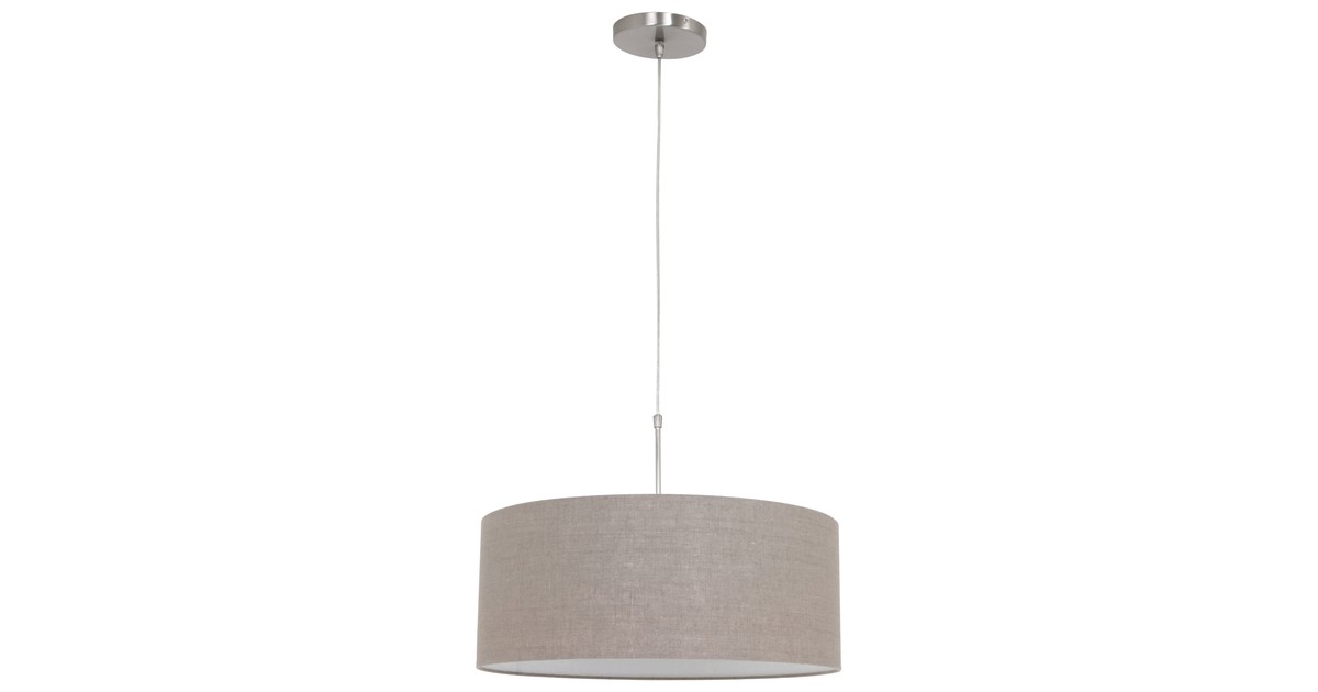 Steinhauer - Sparkled Light - hanglamp met grijze linnen kap - staal