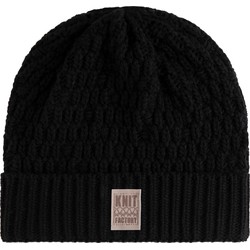 Knit Factory Jaida Gebreide Muts Heren & Dames - Big Beanie - Zwart - One Size